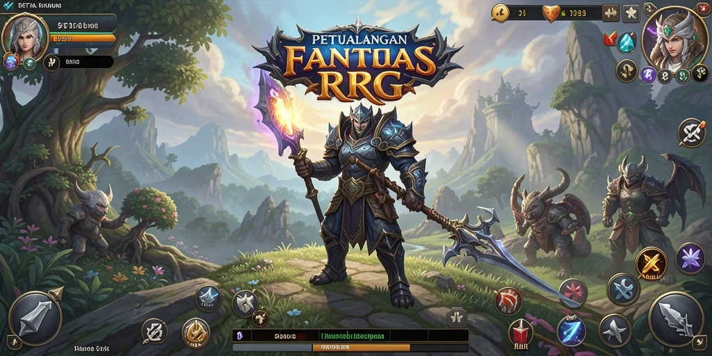 Tangkapan layar gameplay RPG 9ET yang memukau.