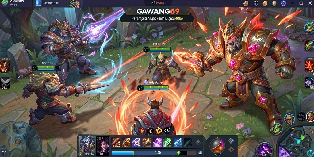 Tampilan gameplay MOBA GAWANG69 yang memukau.