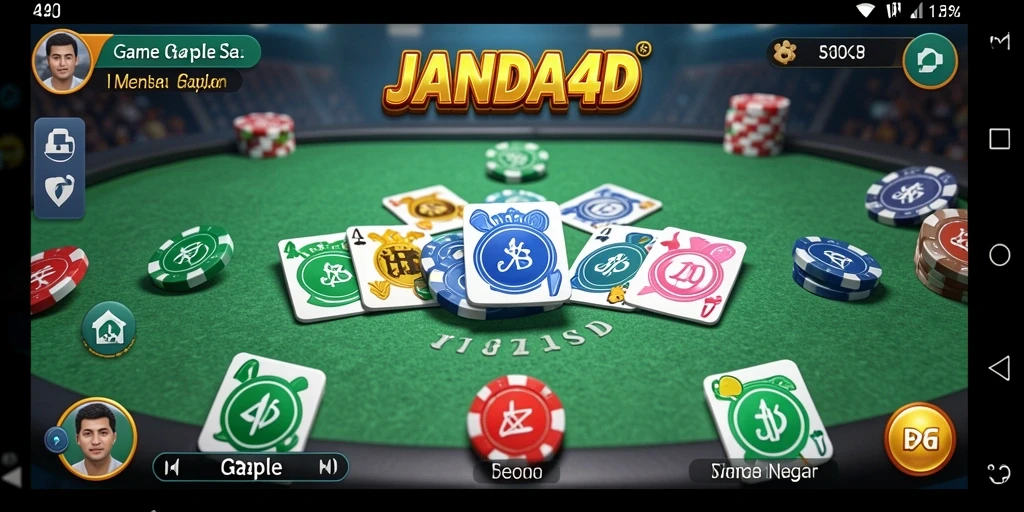 Tampilan gameplay seru dalam permainan Gaple JANDA4D.