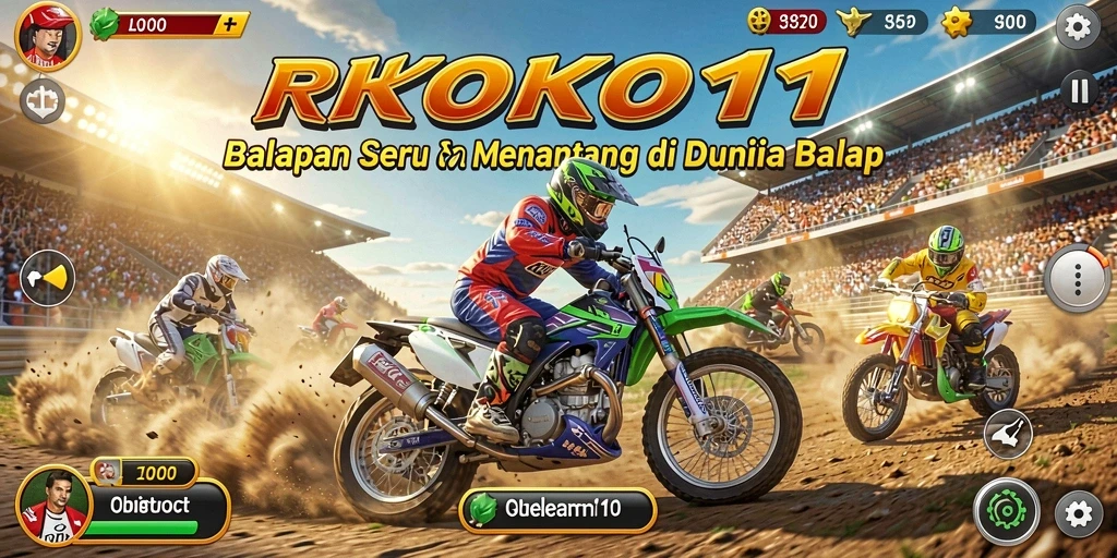 Screenshot gameplay KOKO11 yang memperlihatkan aksi balapan seru.