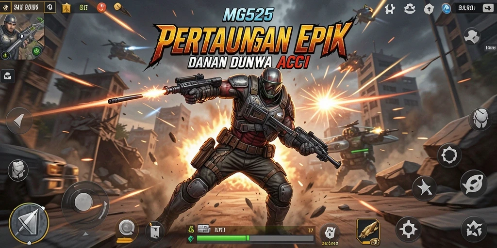 Tangkapan layar gameplay MG525 menampilkan aksi pertarungan yang mendebarkan.