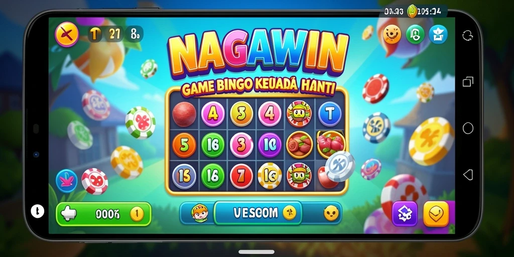 Screenshot NAGAWIN menampilkan suasana gameplay Bingo yang seru.