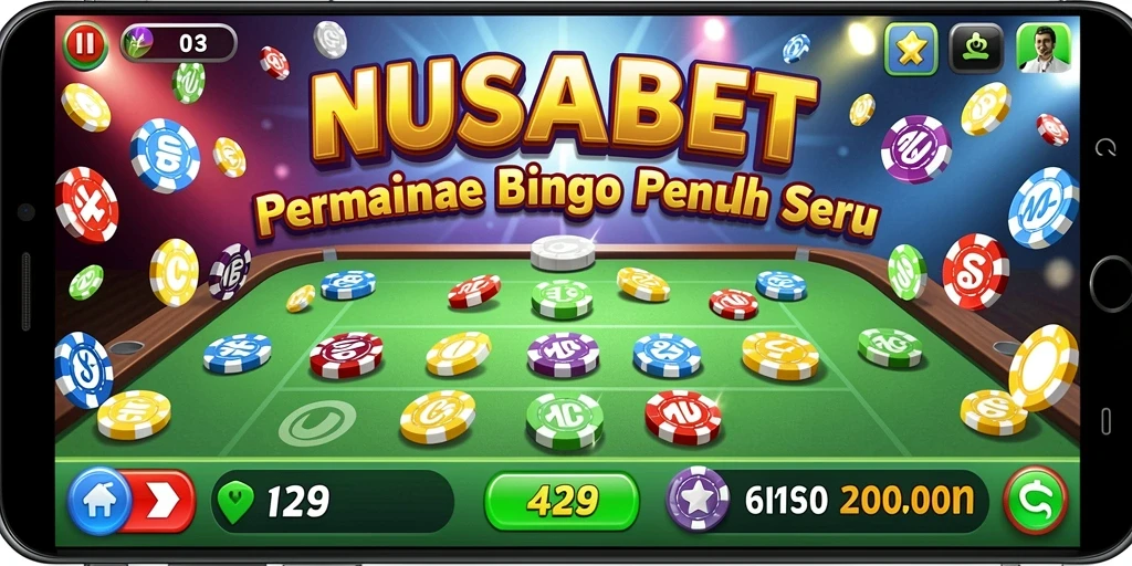 Tampilan gameplay Bingo yang seru dan interaktif di NUSABET.