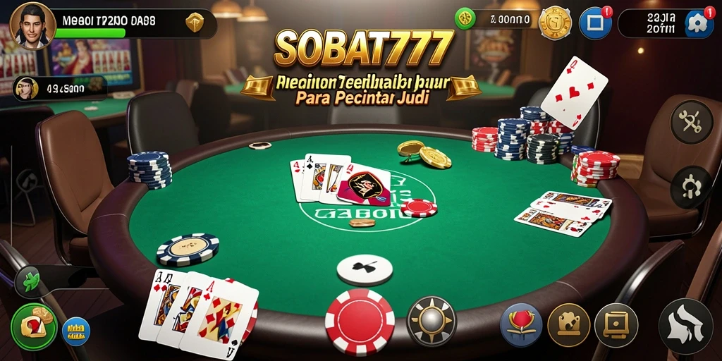 Tampilan menarik dari permainan poker di SOBAT777 dengan grafis yang memukau.